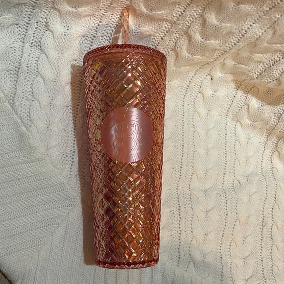 Starbucks Holiday 2021 Rose Gold Jeweled 24 oz. Tumbler